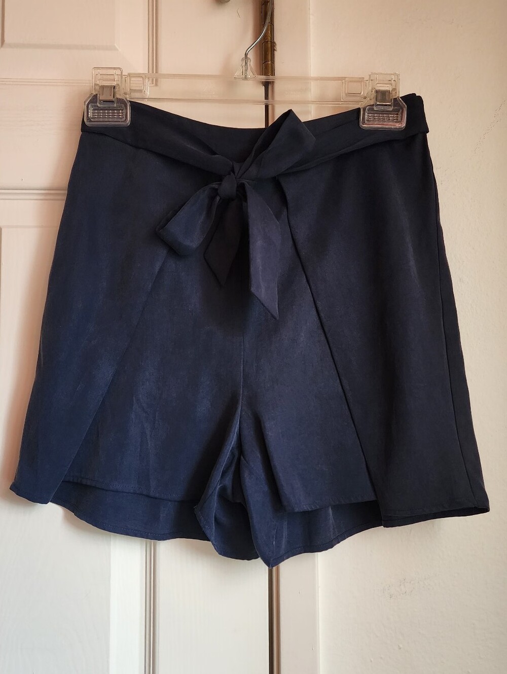 BCBG Navy Tie-Waist Women's Shorts - Picture 3 of 4